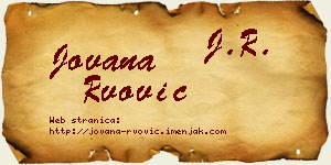 Jovana Rvović vizit kartica